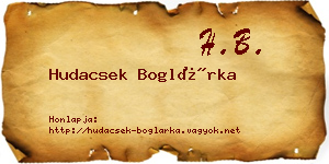 Hudacsek Boglárka névjegykártya